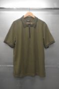 *Ernest Sewn Green Half Zip Polo Top Size: L