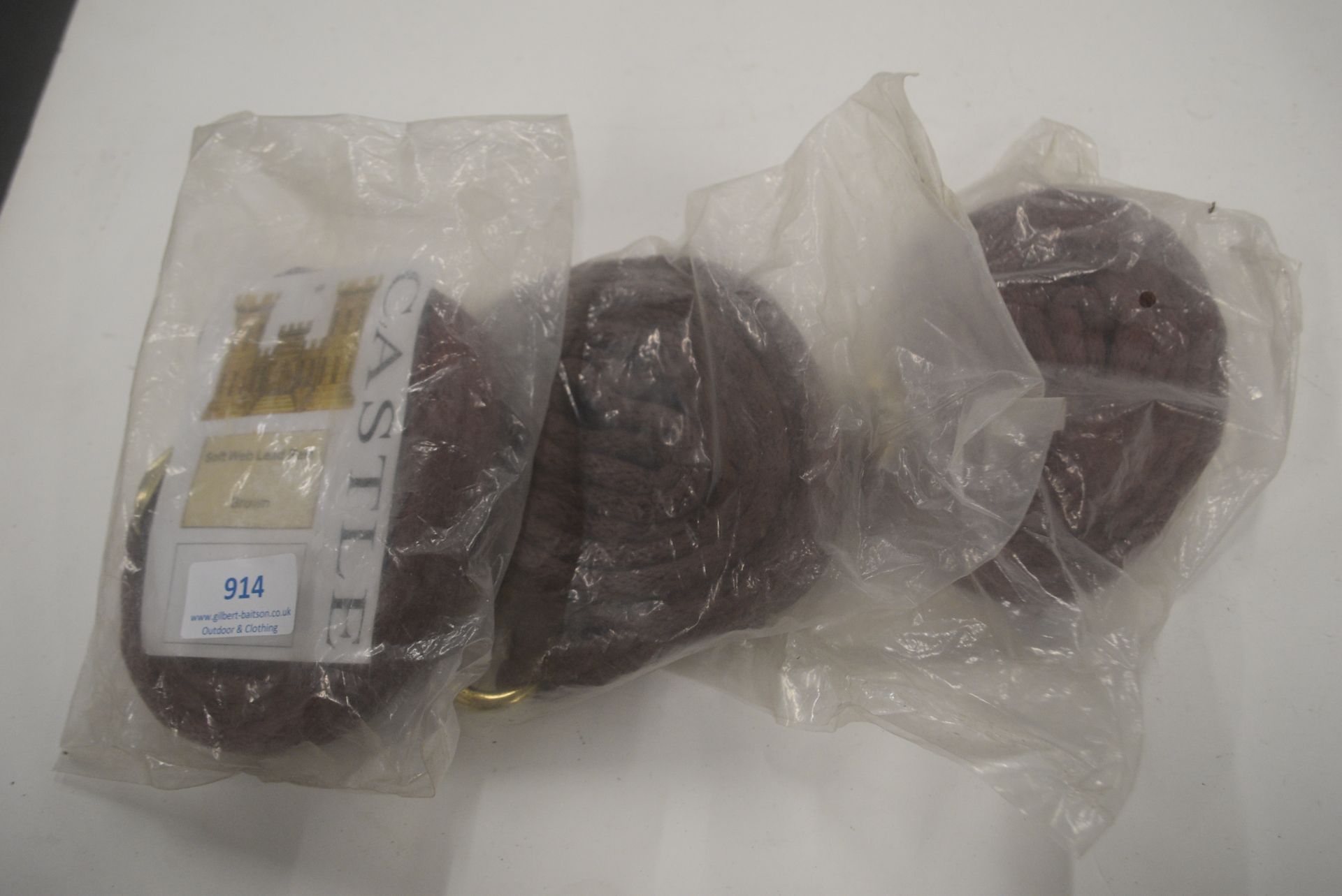 3x Castle Soft Web Lead Ropes in Brown