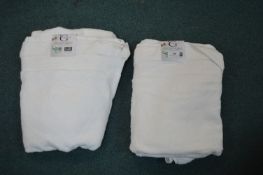 *2x Grandeur White Bath Towels 76x147cm