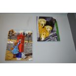 2x Ceramic Decorative Wall Tiles