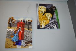 2x Ceramic Decorative Wall Tiles