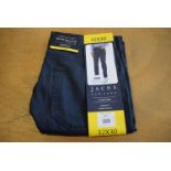 *Jachs New York Five Pocket Straight Fit Comfort Stretch Trousers in Navy Size: 32x30