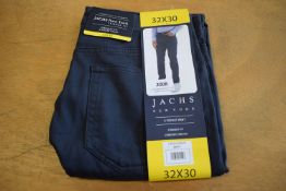 *Jachs New York Five Pocket Straight Fit Comfort Stretch Trousers in Navy Size: 32x30
