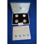 Set of Four Royal Mint Sterling Silver Proof Pattern Coin Set 4x 9.5g
