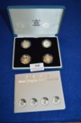 Set of Four Royal Mint Sterling Silver Proof Pattern Coin Set 4x 9.5g