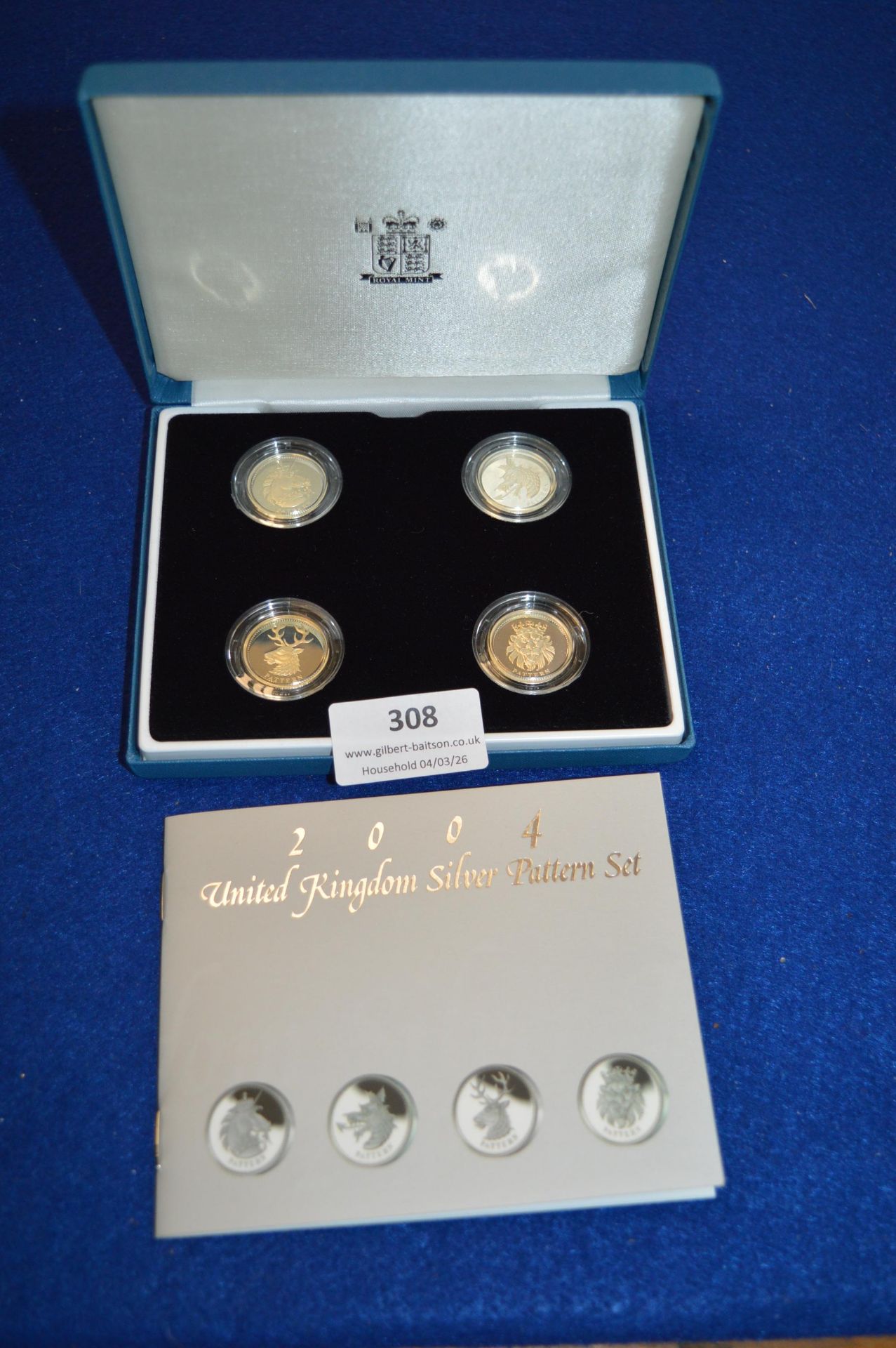Set of Four Royal Mint Sterling Silver Proof Pattern Coin Set 4x 9.5g