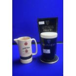 Guinness Beer Pump Advertising Glass plus Jamesons Whiskey Water Jug