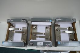 3x Pairs of Colours Brushed Steel Door Handles