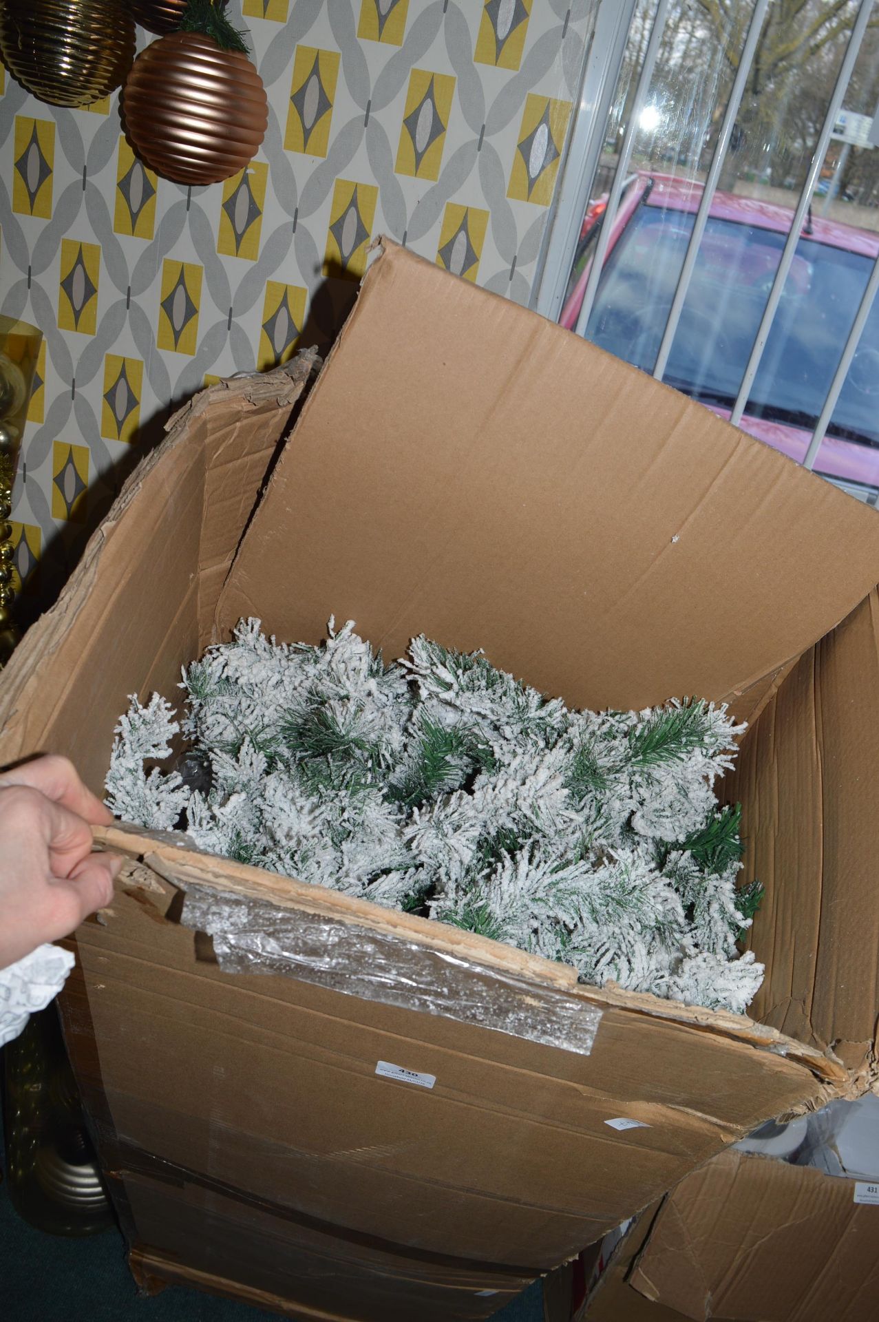 Snow Covered Christmas Tree in Box