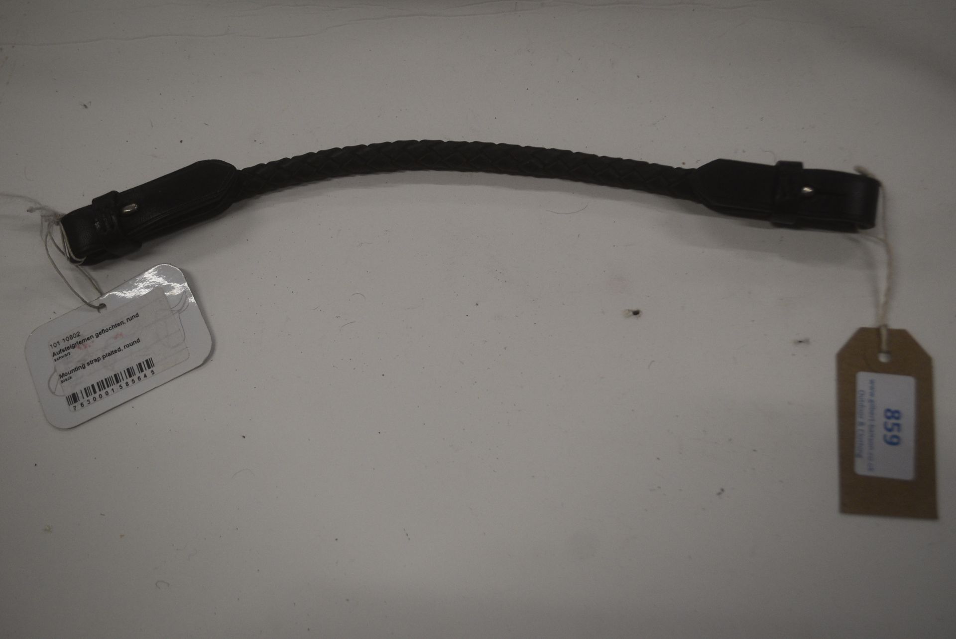 Stubben Leather Platted Round Saddle Strap in Black