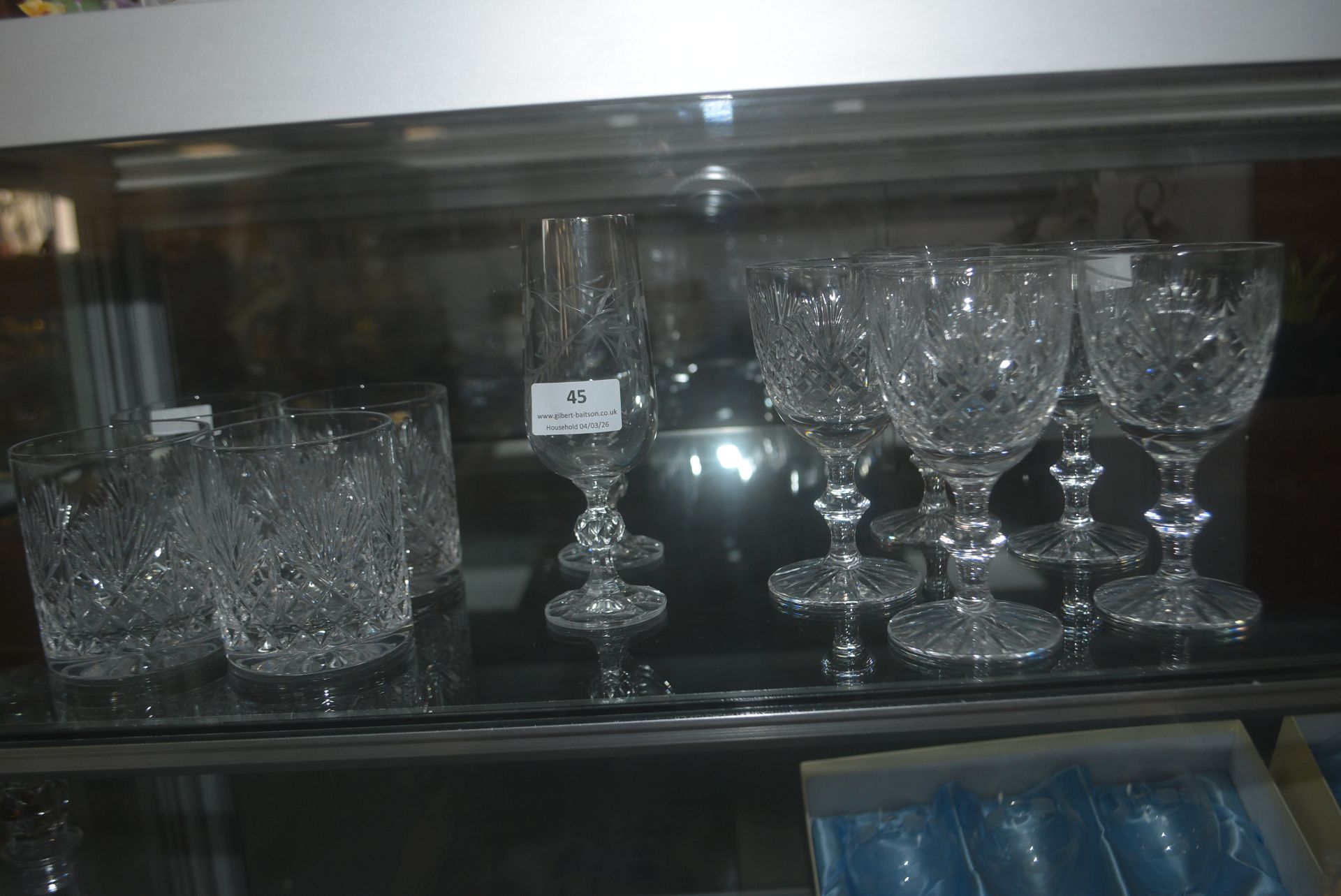 Cut Lead Crystal Tumblers and Wine Glasses - Image 2 of 2