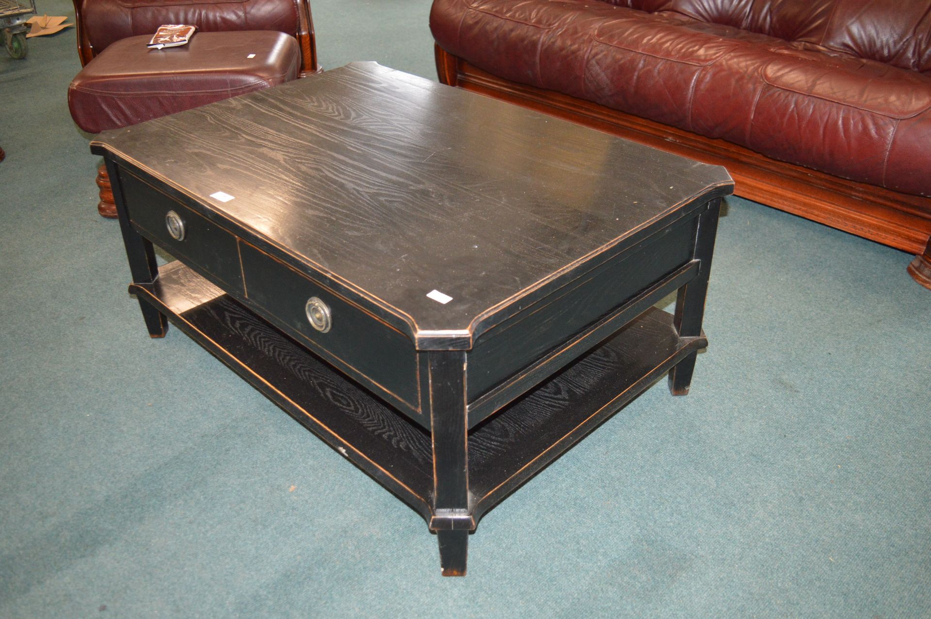 Black Ash Effect Two Drawer Coffee Table - Image 2 of 3