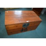 Chinese Wooden Chest and Contents