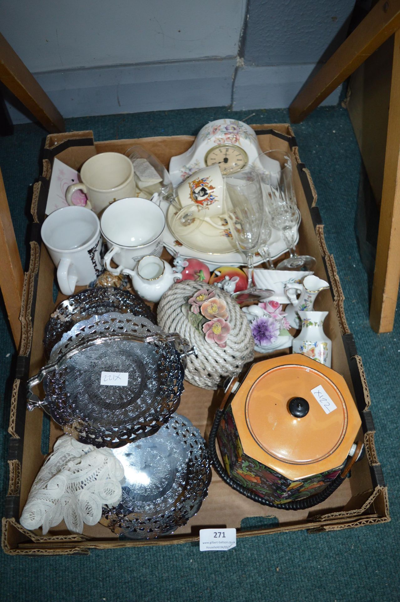 Vintage Pottery, Biscuit Barrel, and a Cake Stand