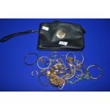 *Bag (marked Mulberry) Containing Costume Jewellery