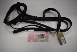 Olympian Bridle with Raised & Padded Flash Noseband Pony Size in Black