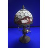 Small Tiffany Style Leaded Glass Table Lamp