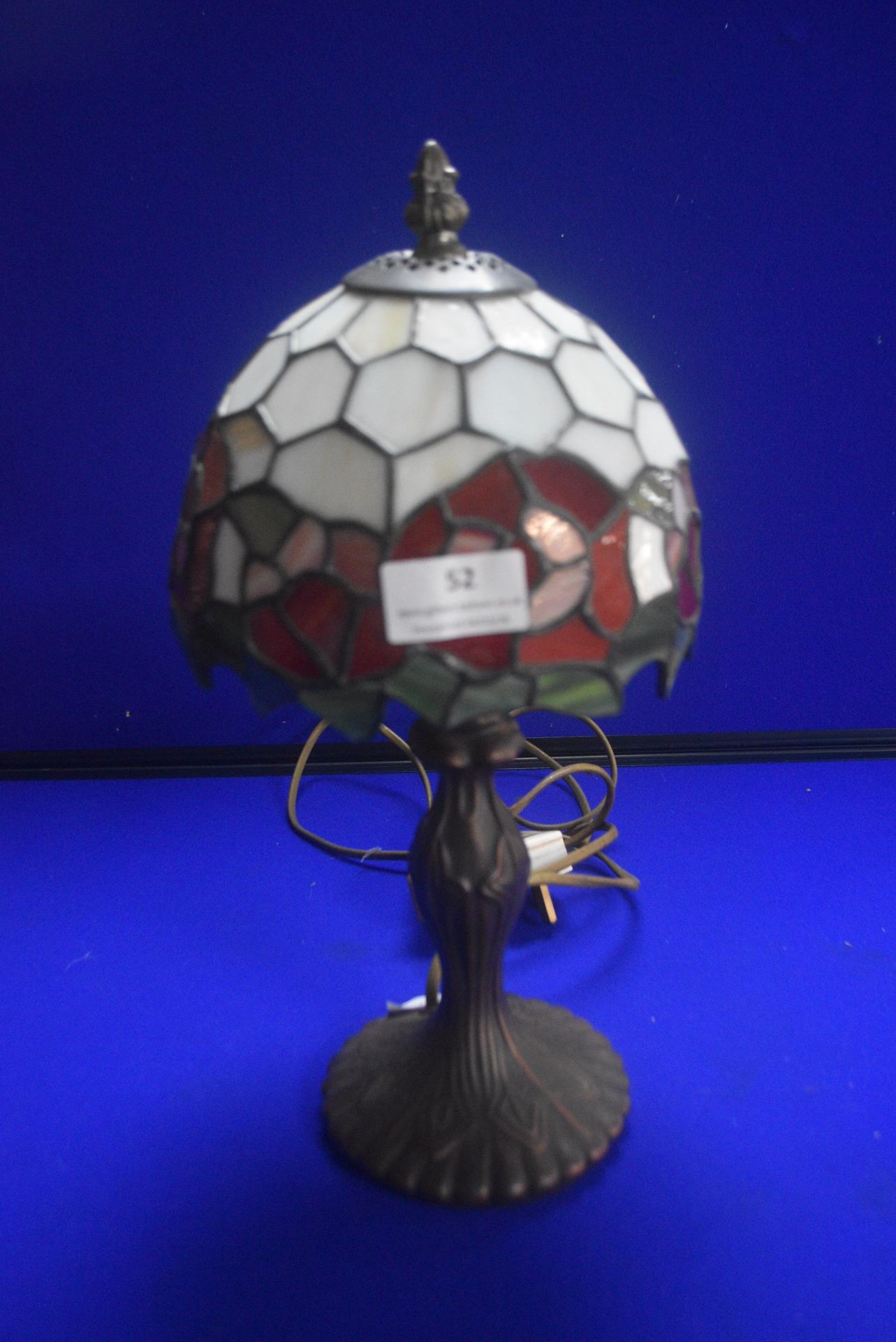 Small Tiffany Style Leaded Glass Table Lamp