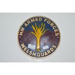 HM Armed Forces Welsh Guards Reproduction Cast Metal Painted Plaque