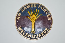 HM Armed Forces Welsh Guards Reproduction Cast Metal Painted Plaque