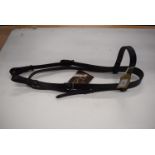Sabre Embossed Headstall Flash Brow Band Cob Black