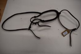 Leather Flash Noseband Raised & Padded Pony Brown