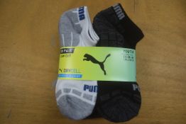 10x Pairs of Puma Kid’s Dry-Cell Low Cut Socks Size: 2.5-5 (dark colourway)