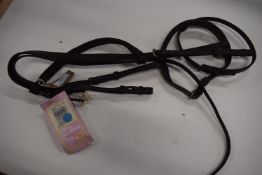 Olympian Bridle with Flash Noseband Raised & Padded Pony Brown