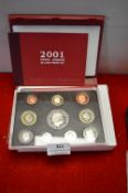 Royal Mint 2001 UK Coin Proof Set with Case and Packaging