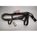 Olympian Bridle with Rubbered Reigns Pony Black