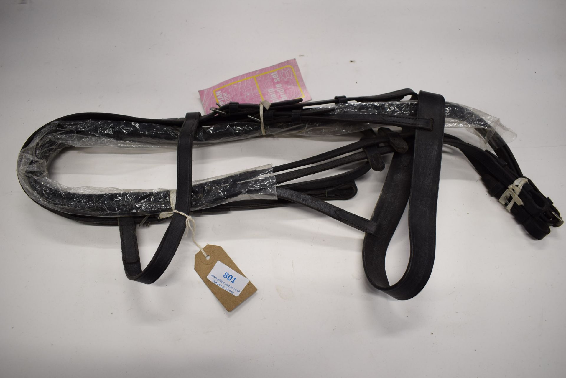 Olympian Bridle with Rubbered Reigns Pony Black