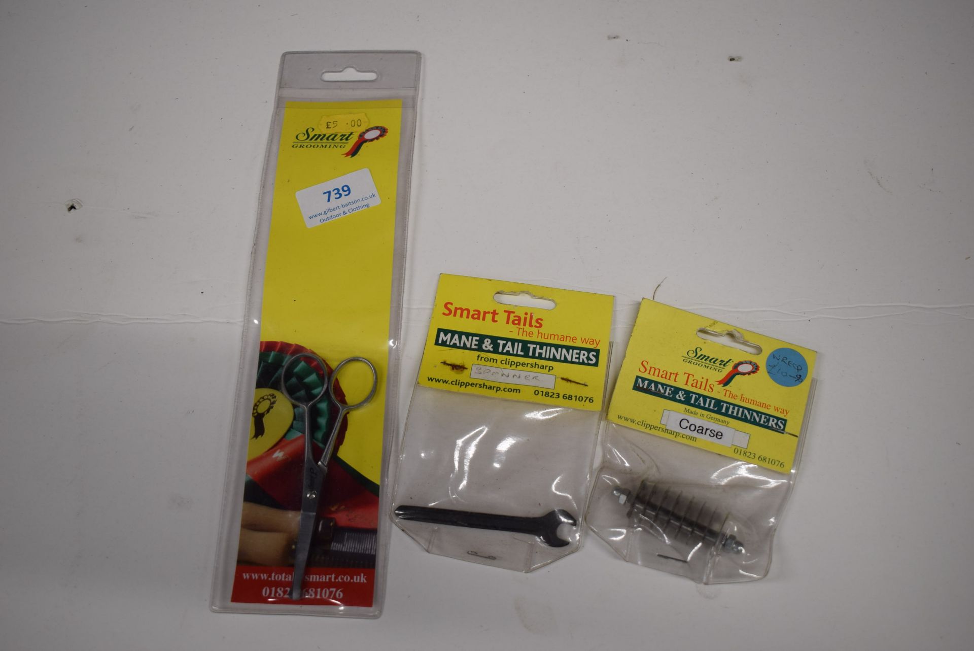 Smart Grooming Paw Scissors, Corse Main & Tail Thinner Blades, and a Spanner