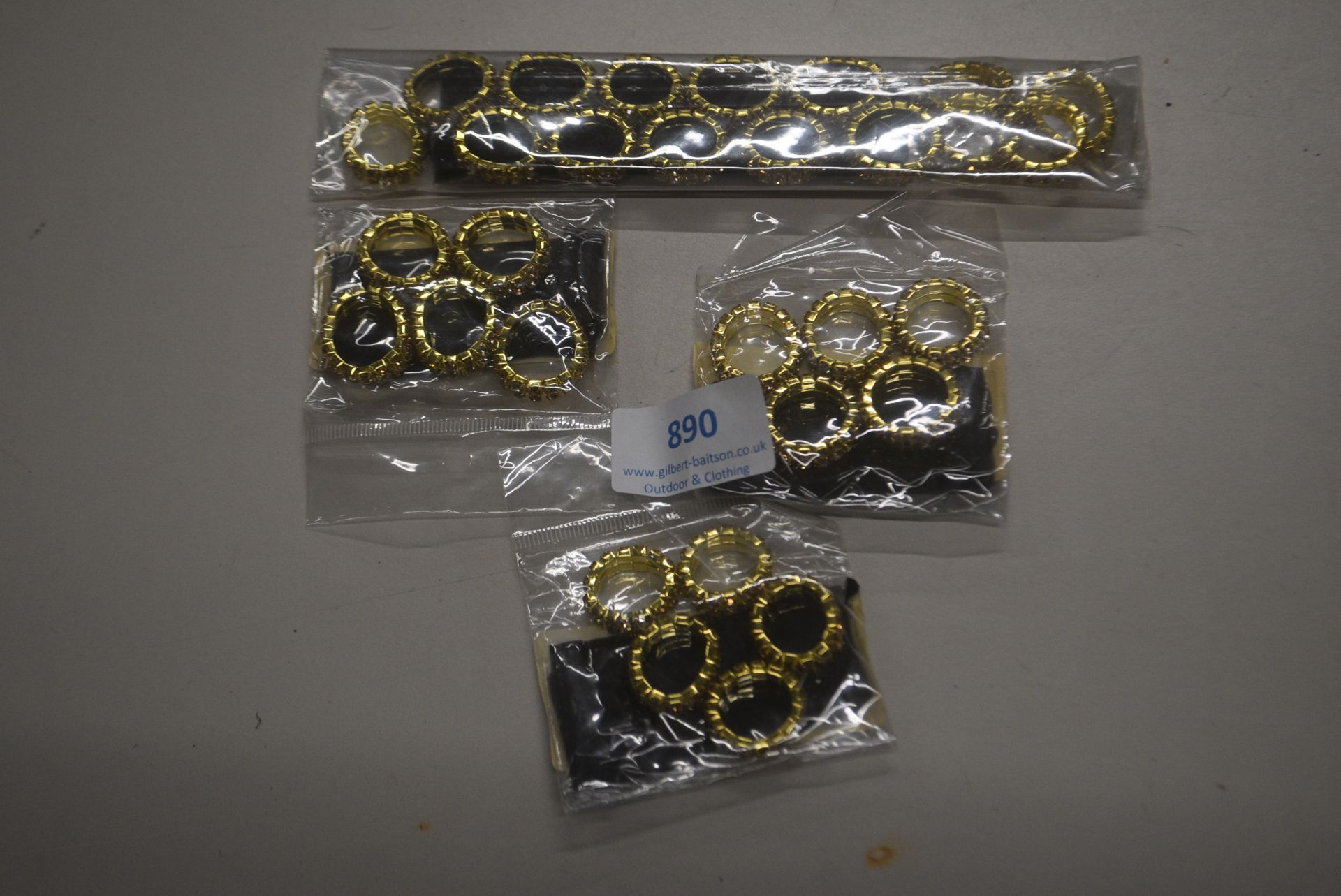 Quantity of Gold with Gold Crystal Platted Band Accessories