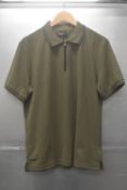 *Ernest Sewn Green Half Zip Polo Top Size: M