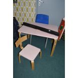 Kid’s Pine Painted Table plus 2x Stools