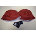 2x Puffa Red Reversible Hats