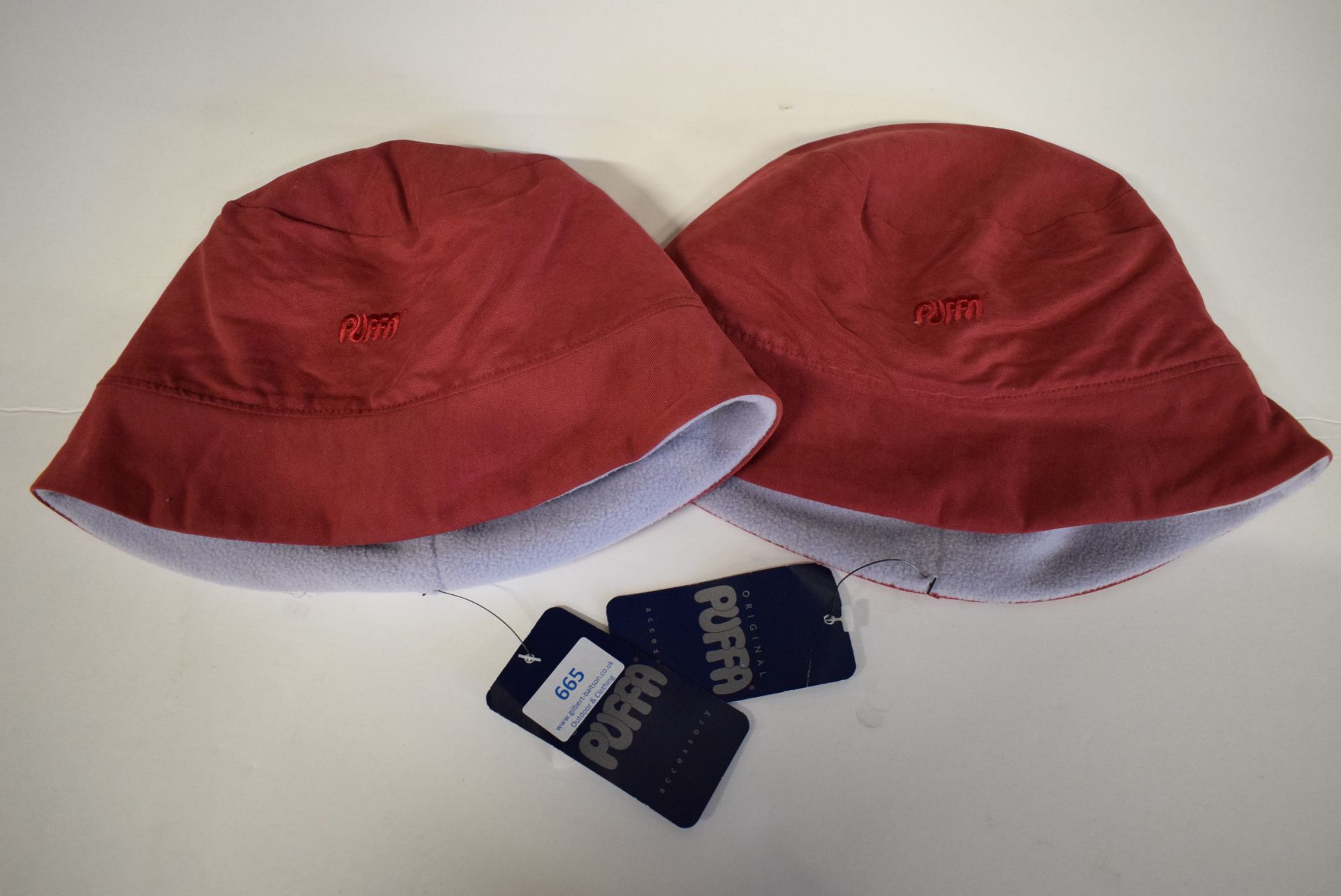 2x Puffa Red Reversible Hats