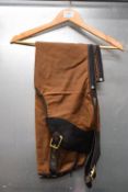 Brown Fabric Chaps with Waxed Cotton Outer Size: XS