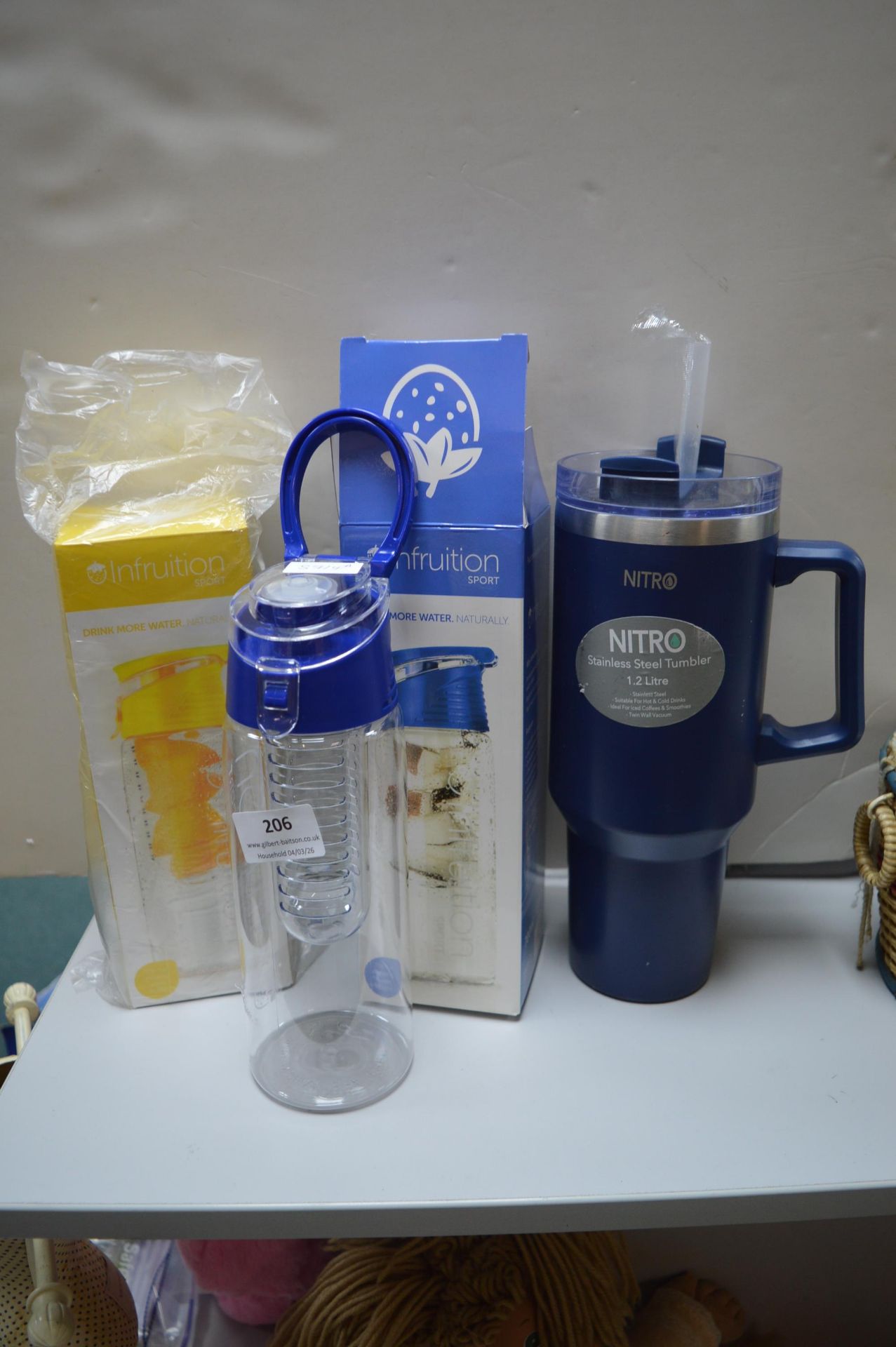 2x Infruition Water Bottles, and a 1.2L Nitro Drinks Tumbler - Image 2 of 2