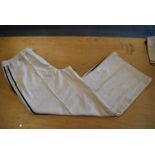 *Cream Side Stripe Wide Leg Trousers Size: XL
