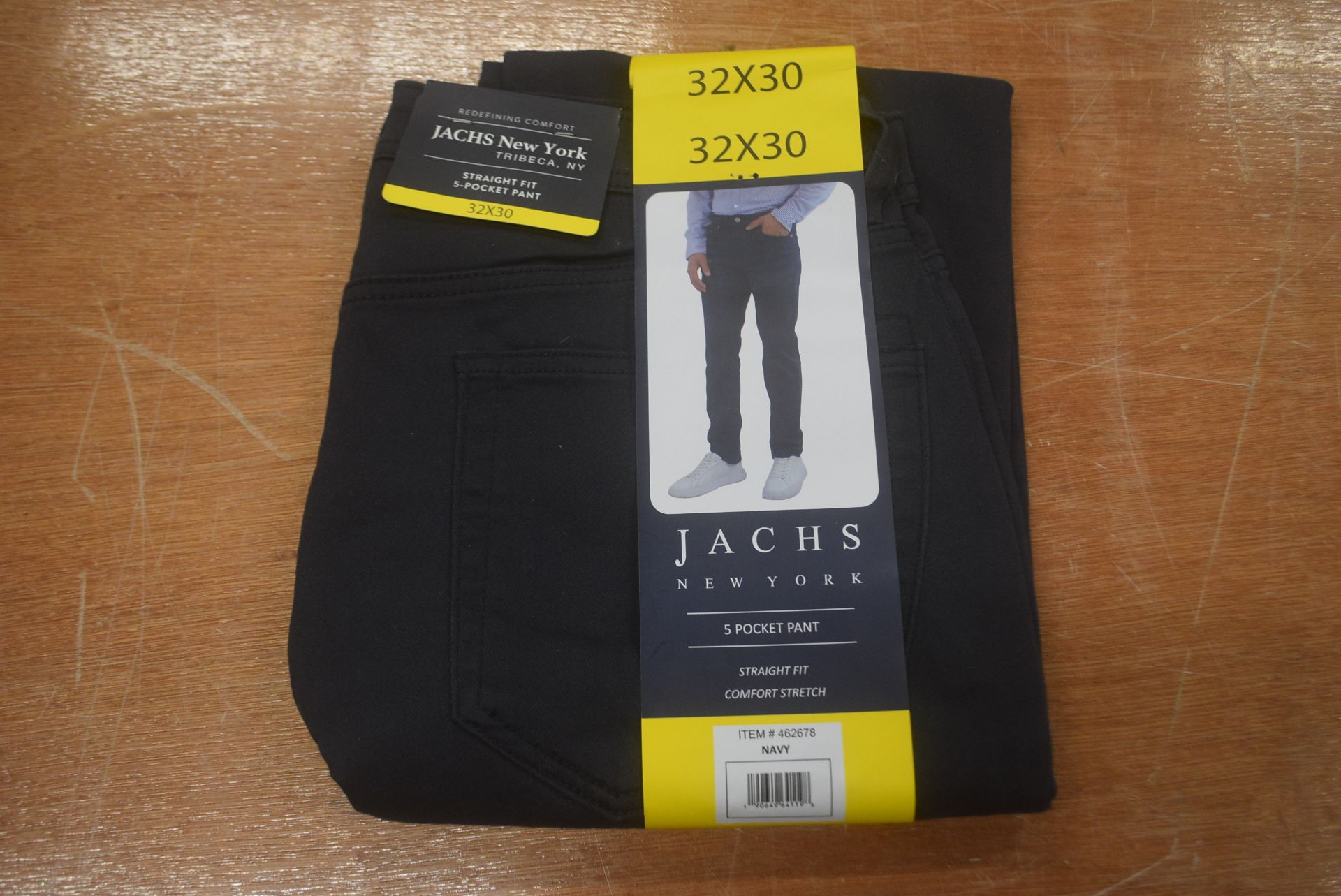 *Jachs New York Straight Fit Navy Five Pocket Trousers Size: 32x30