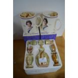 Onyx Eggcup Set, and a Pair of Wedgwood Queen Elizabeth Tankards