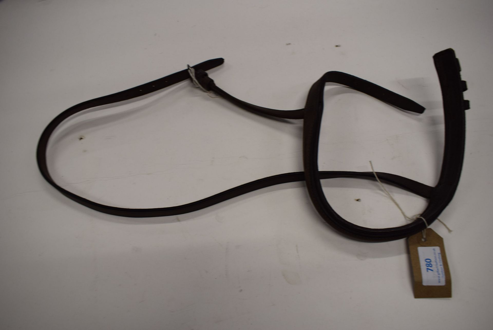 Leather Cavesson Noseband Raised & Padded Pony Brown