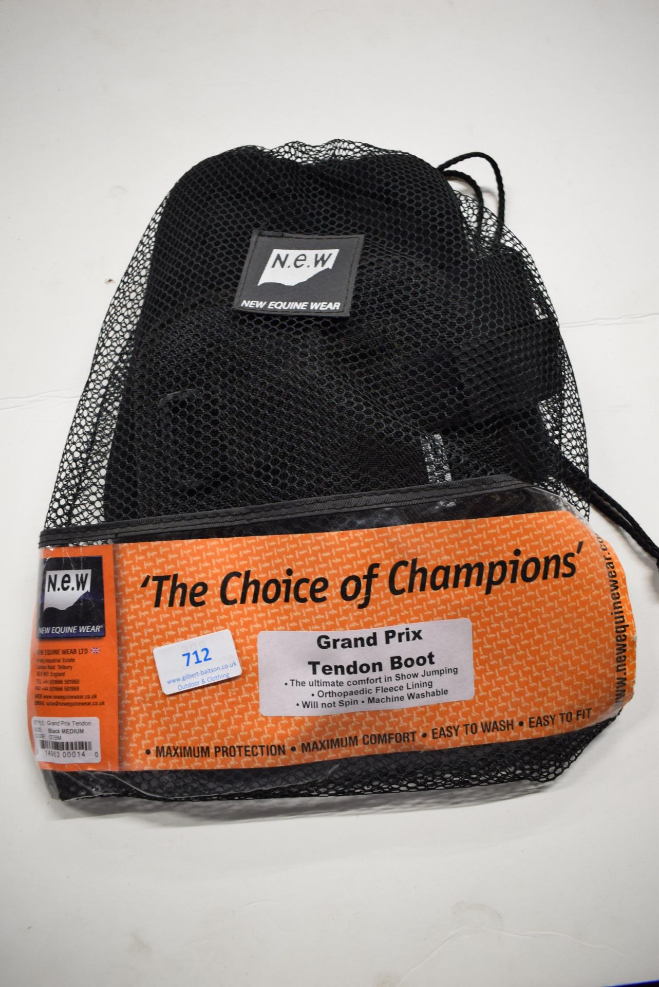 New Equine Wear Grand Prix Tendon Boot in Black Size: M