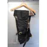 Black Fabric Chaps with Waxed Cotton Outer Size: S
