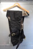 Black Fabric Chaps with Waxed Cotton Outer Size: S