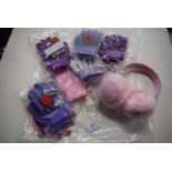 6x Pairs of Various Children’s Grip Gloves, and 1x Pair of Pink Fluffy Earmuffs