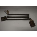 3x Assorted Leather Braided Browbands in Brown