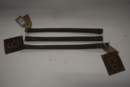 3x Assorted Leather Braided Browbands in Brown