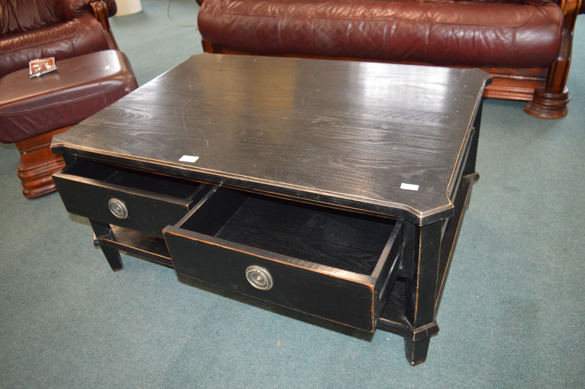 Black Ash Effect Two Drawer Coffee Table - Image 3 of 3